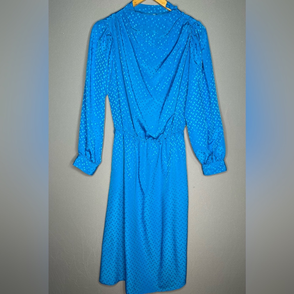 Vintage Blue Long Sleeve Dress